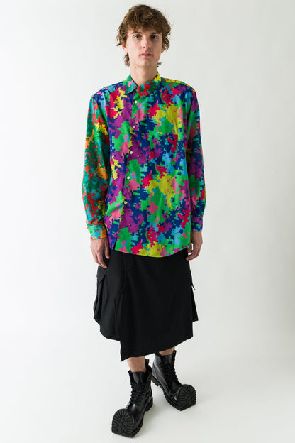 Comme des Garçons Homme Plus Mixed Pattern Asymmetric Shirt full look