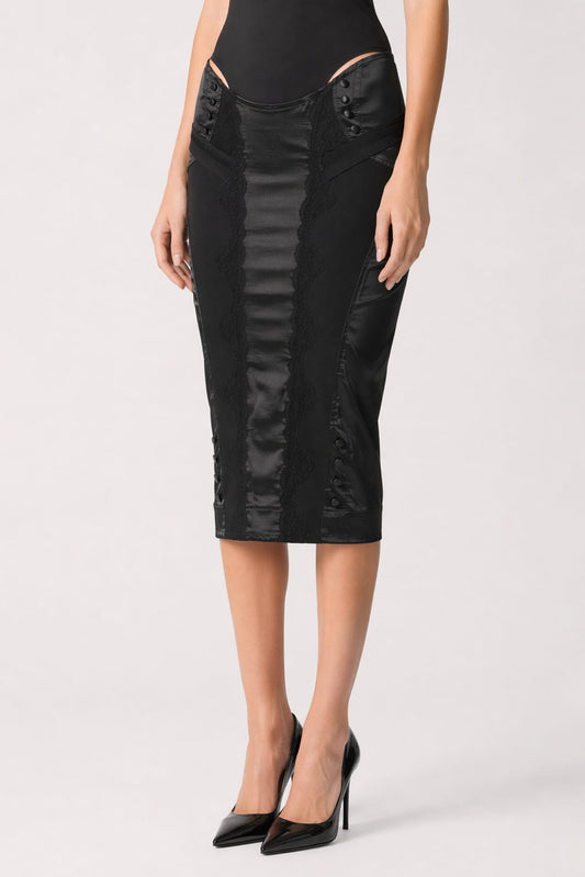 Dilara Findikoglu Behind the Window Skirt side