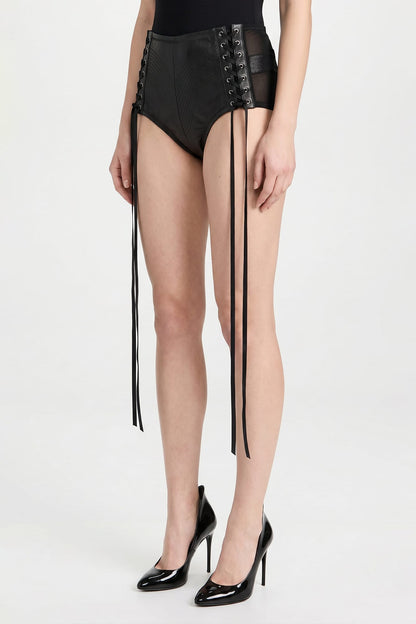 Dilara Findikoglu Black Rapture Shorts side