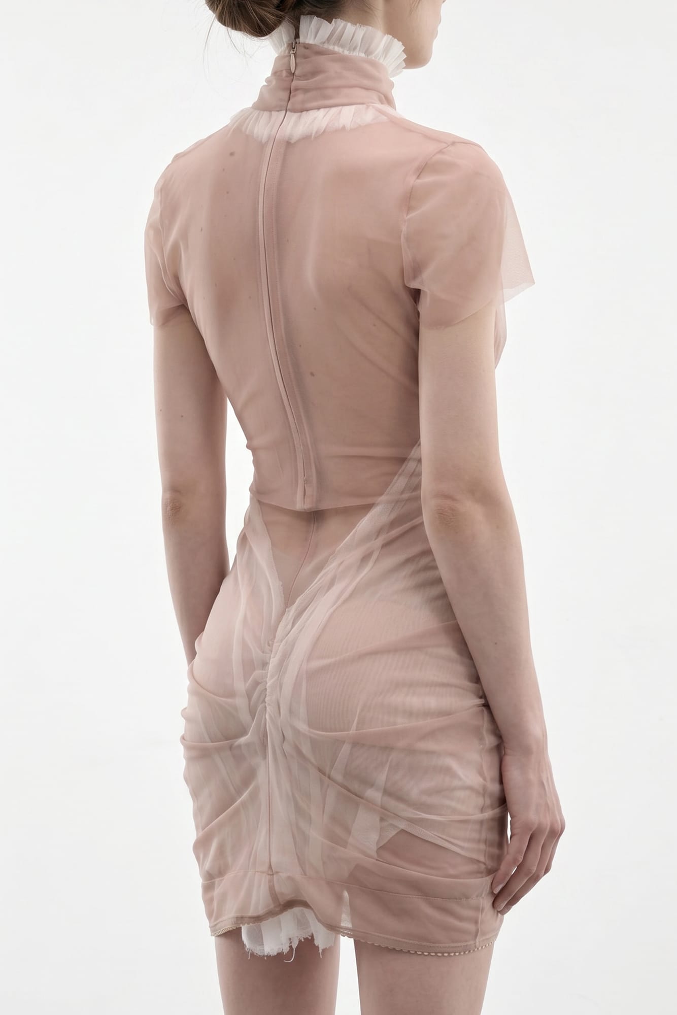 Dilara Findikoglu Heart of Stone Nude Mesh Dress back