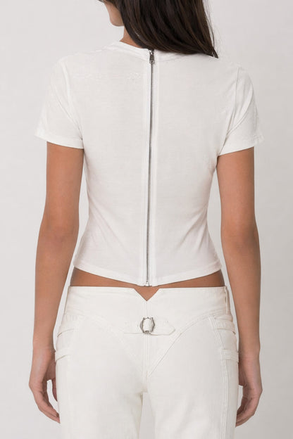 Dilara Findikoglu White Safety Pin T-Shirt back