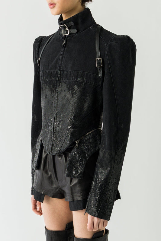 Dilara Findikoglu Coded Pain Denim Jacket side