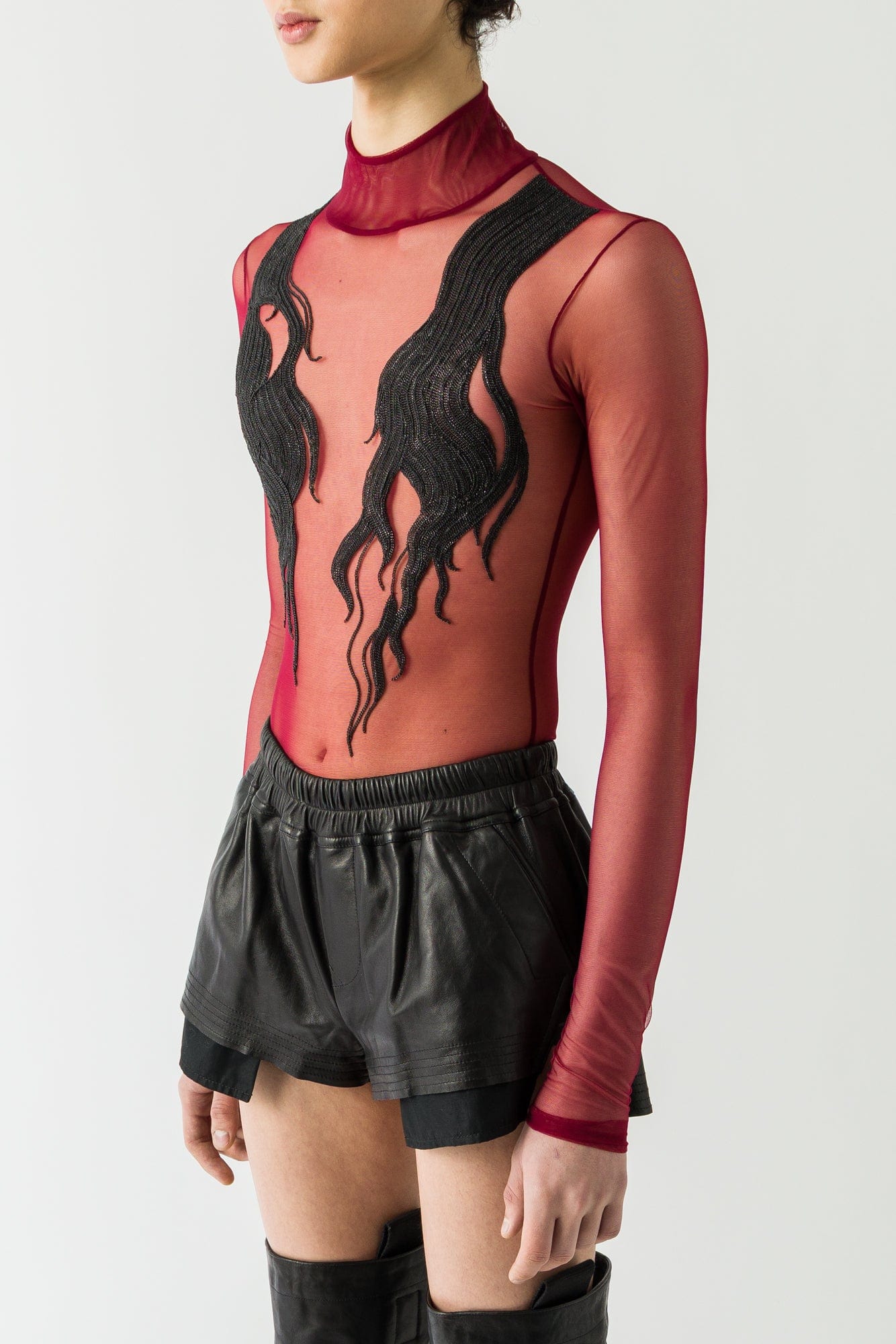 Dilara Findikoglu Embroidered Hair Bodysuit side