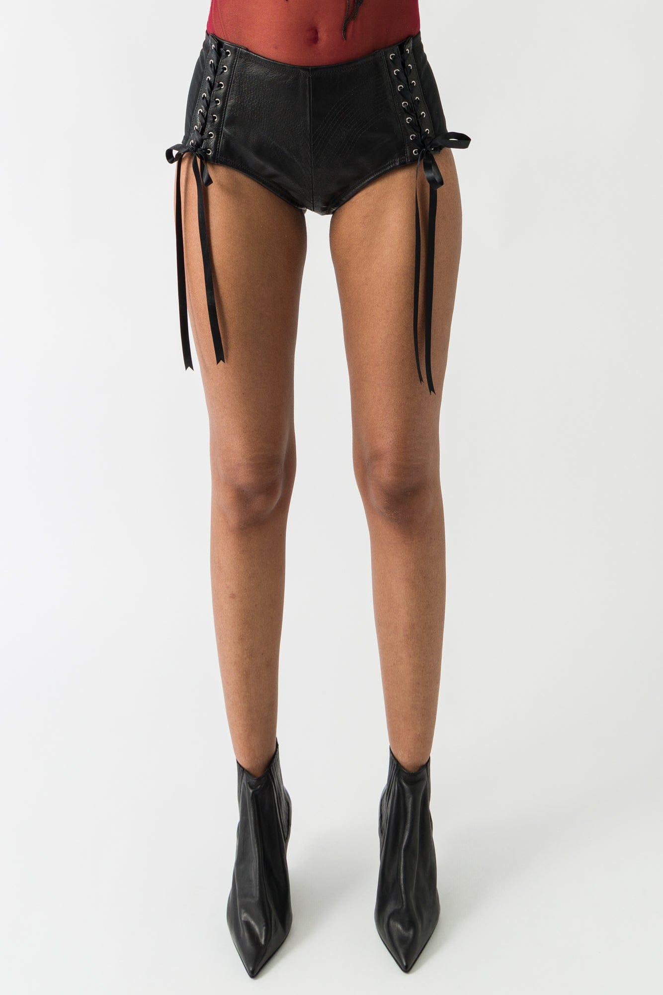 Dilara Findikoglu Stuck in Reality Leather Shorts