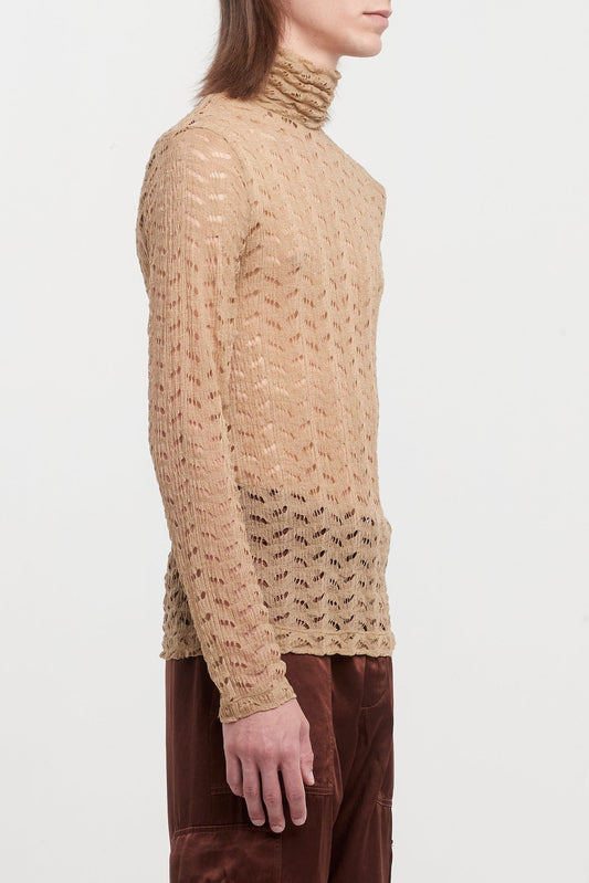 Dries Van Noten Heyze Mockneck Perforated Sweater side
