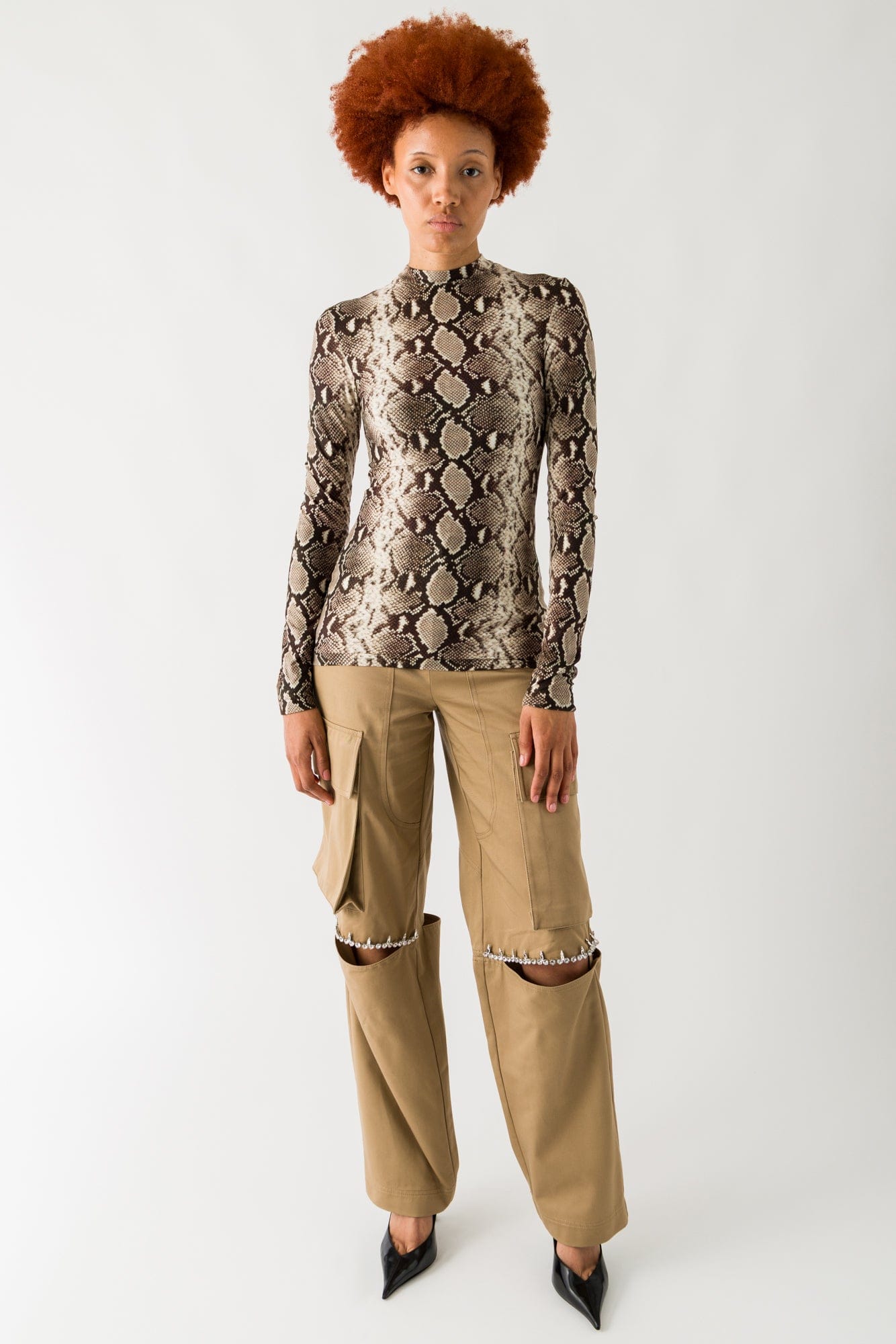 Duran Lantink Printed Jersey Snakeprint Top