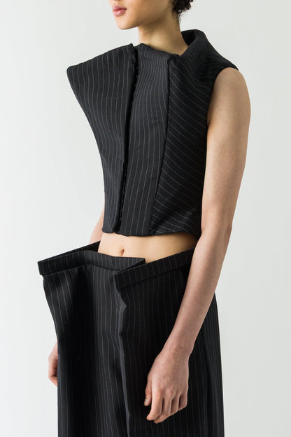 Duran Lantink Profile Pinstriped Vest side