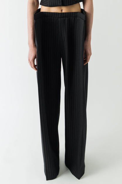 Duran Lantink Profile Pinstriped Wool Trousers