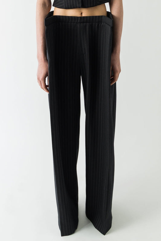 Duran Lantink Profile Pinstriped Wool Trousers