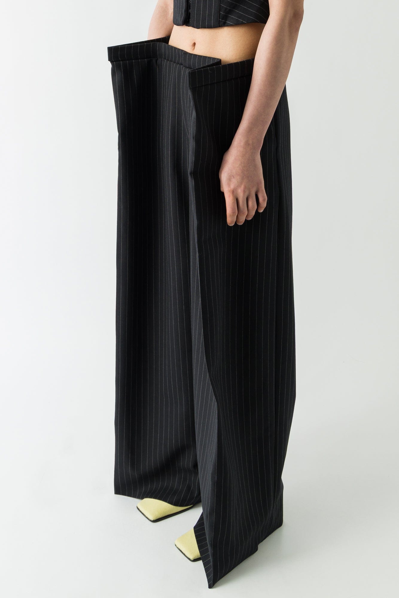 Duran Lantink Profile Pinstriped Wool Trousers