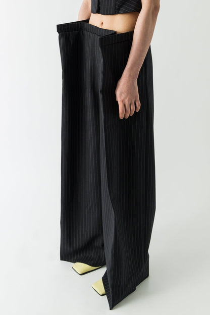 Duran Lantink Profile Pinstriped Wool Trousers side