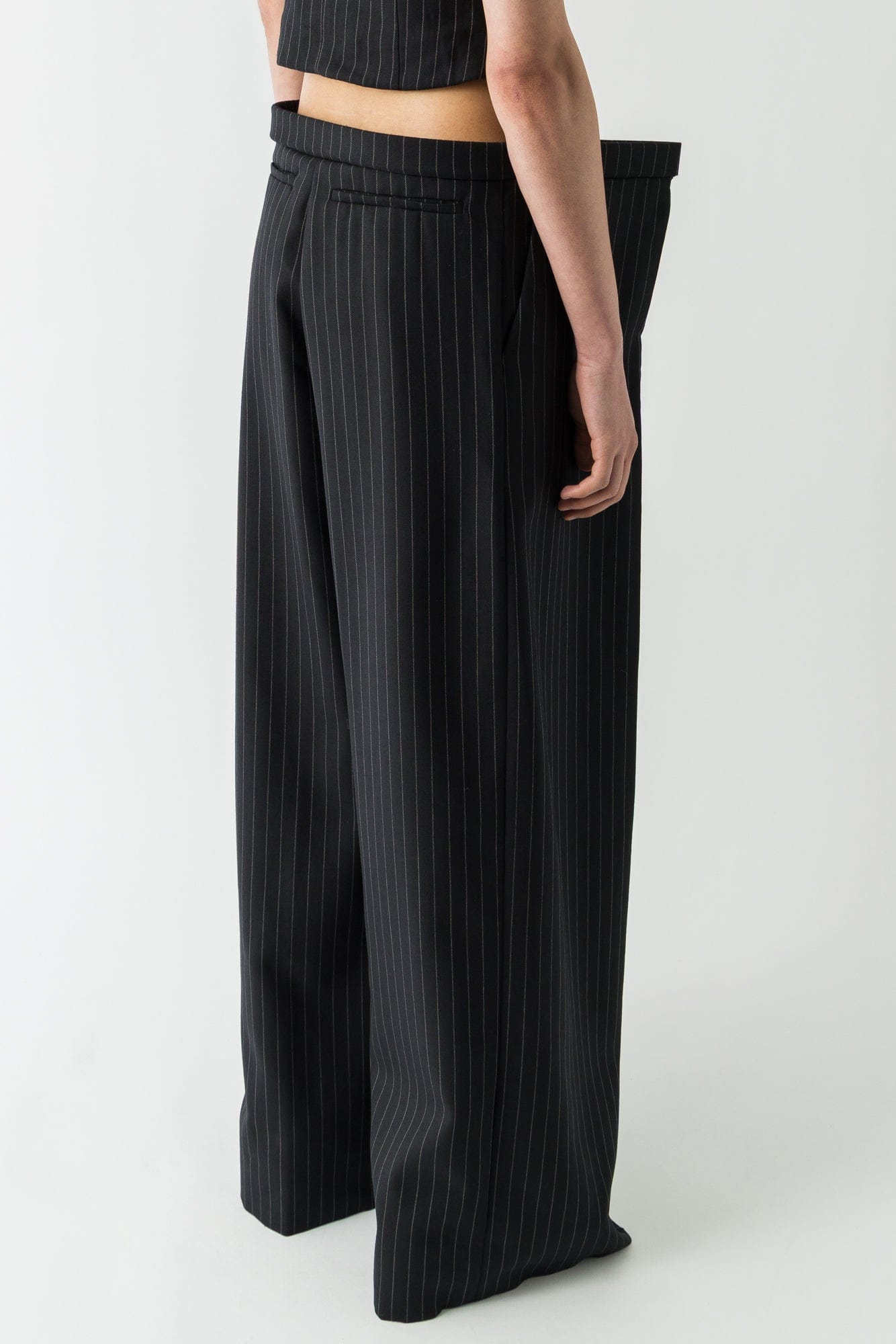 Duran Lantink Profile Pinstriped Wool Trousers