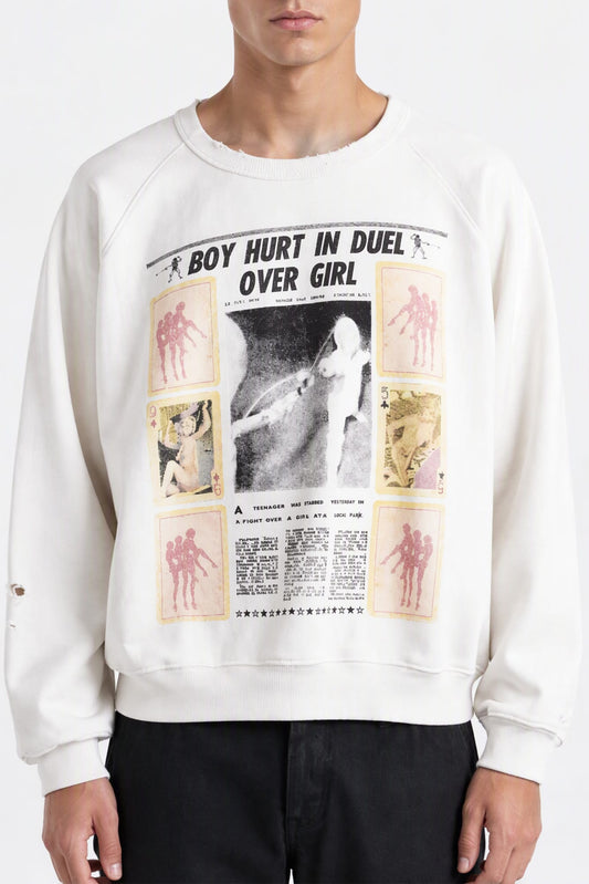 Enfants Riches Déprimés Boy Hurt in Duel Raglan Crewneck
