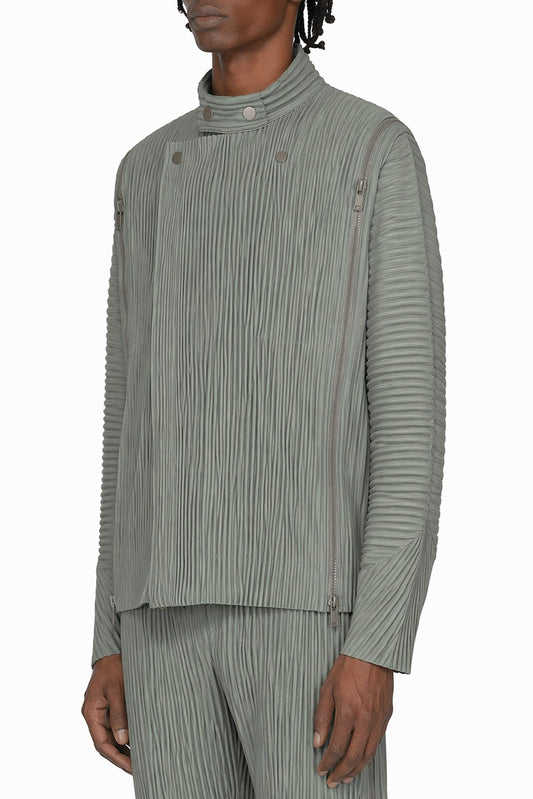 Homme Plissé Issey Miyake Multi-fastened Cardigan in Lucca Storico Blue side