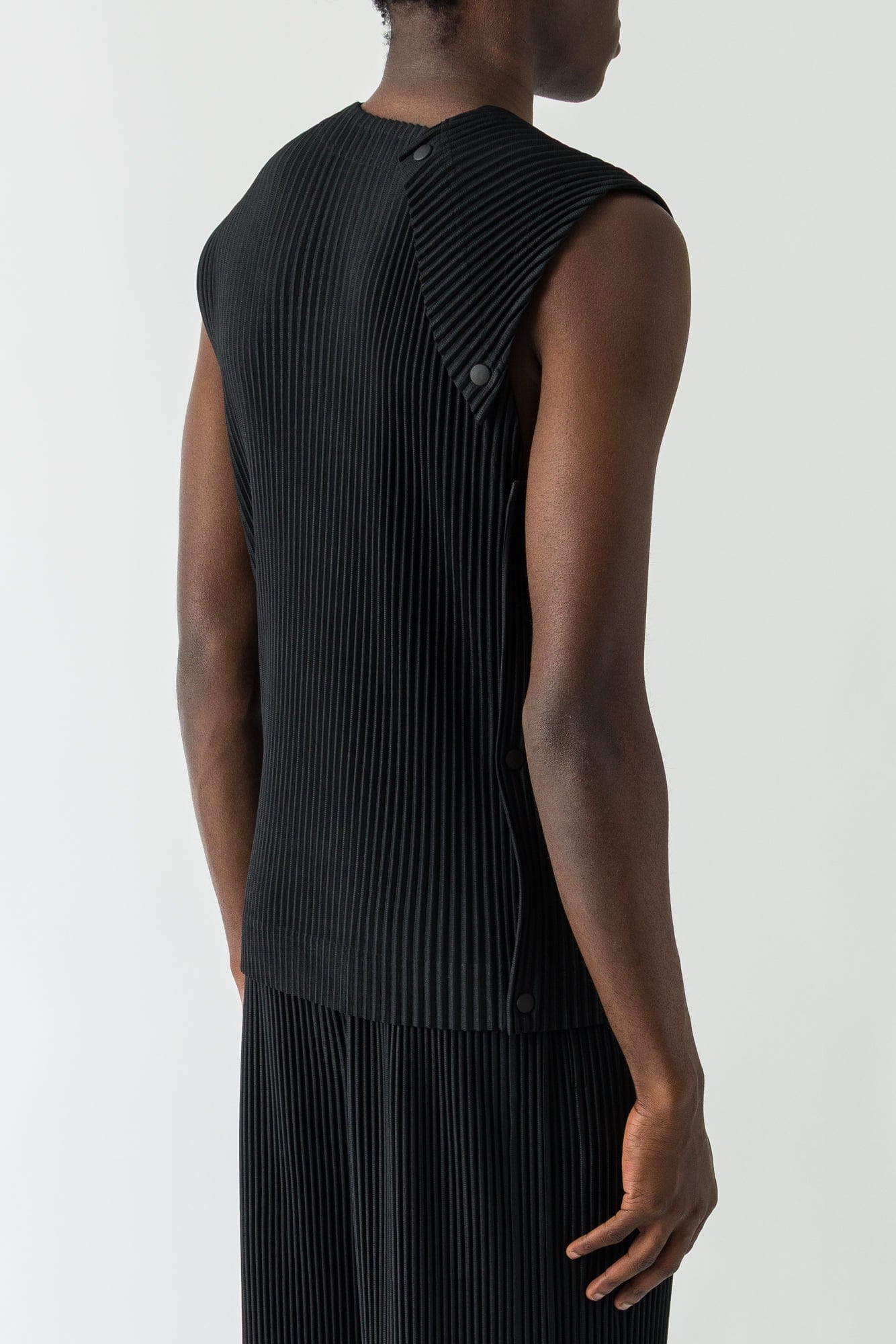 Homme Plissé Issey Miyake Stone Cloud Tank In Black back