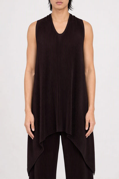 Homme Plissé Issey Miyake Wear or Wrap Top in Eggplant Black