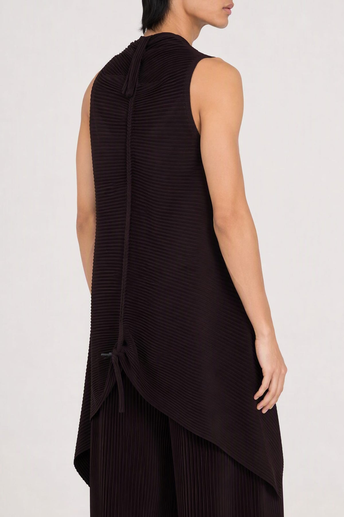 Homme Plissé Issey Miyake Wear or Wrap Top in Eggplant Black