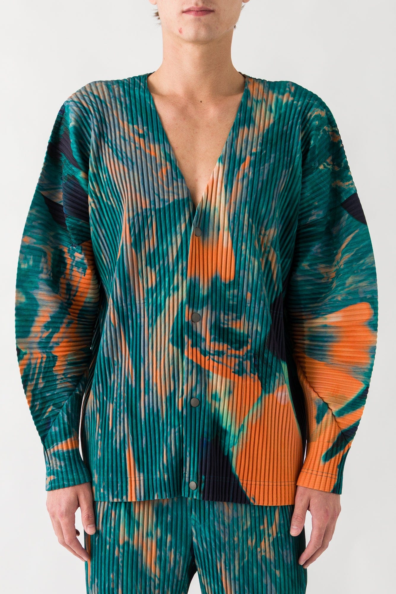 Homme Plissé Issey Miyake Agate Cardigan In Green
