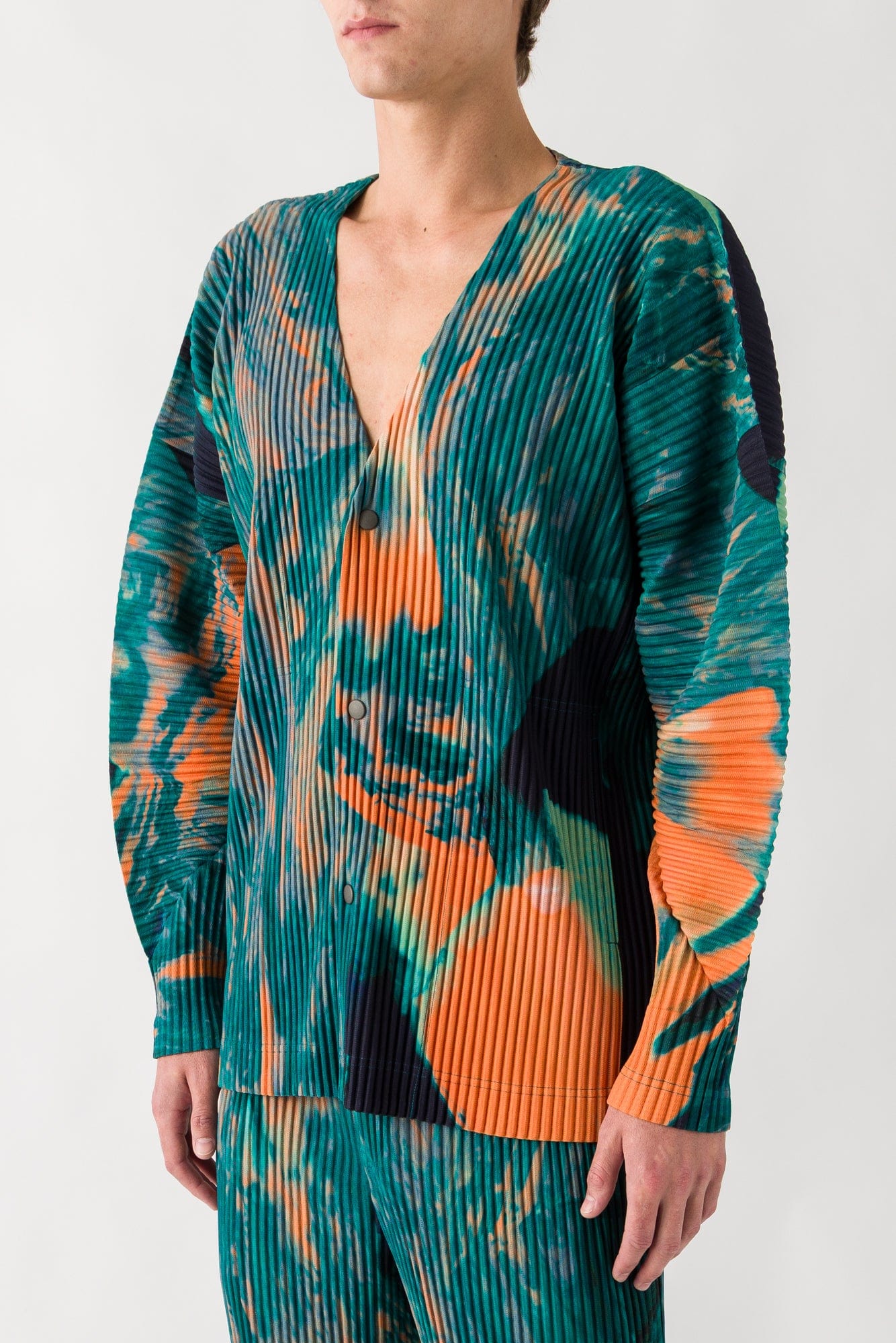 Homme Plissé Issey Miyake Agate Cardigan In Green side