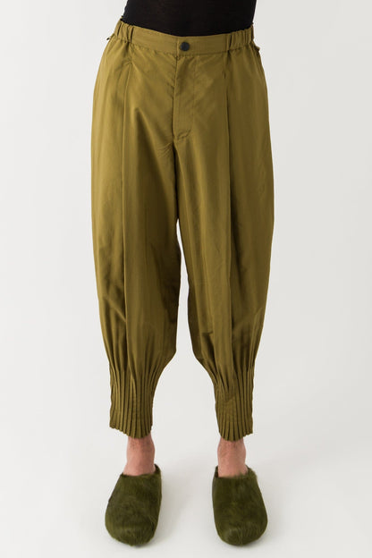 Homme Plissé Issey Miyake Cascade Trousers in Khaki SS25