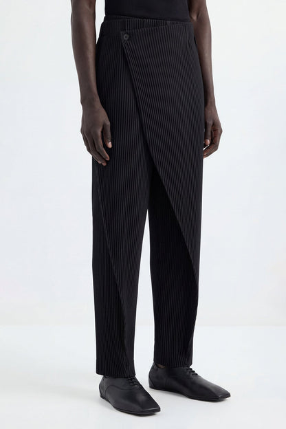 Homme Plissé Issey Miyake January Monthly Colors Trousers in Black side
