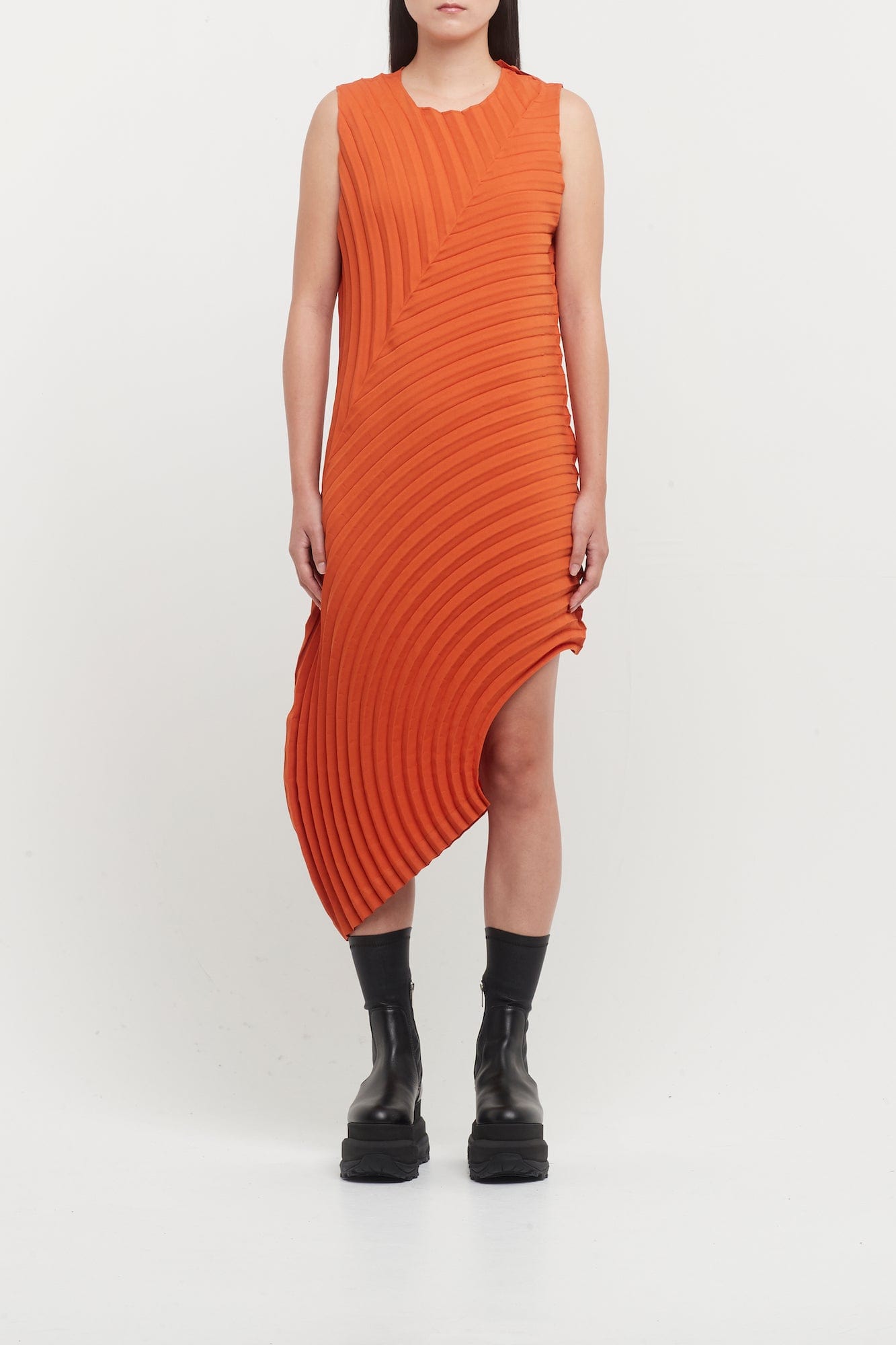 Issey Miyake Curved Pleats Dress