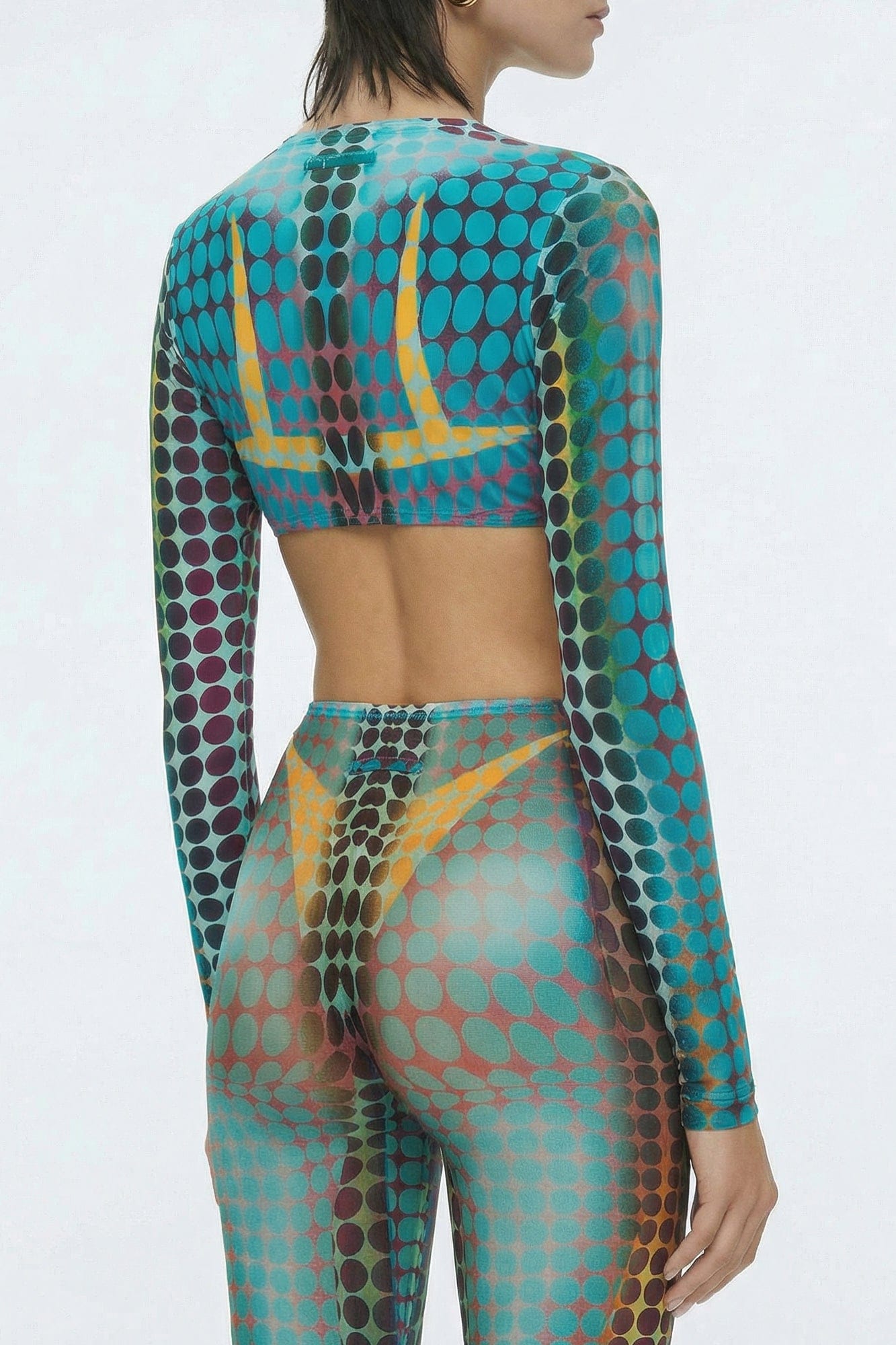 Jean Paul Gaultier Cropped Top U Neck in Blue