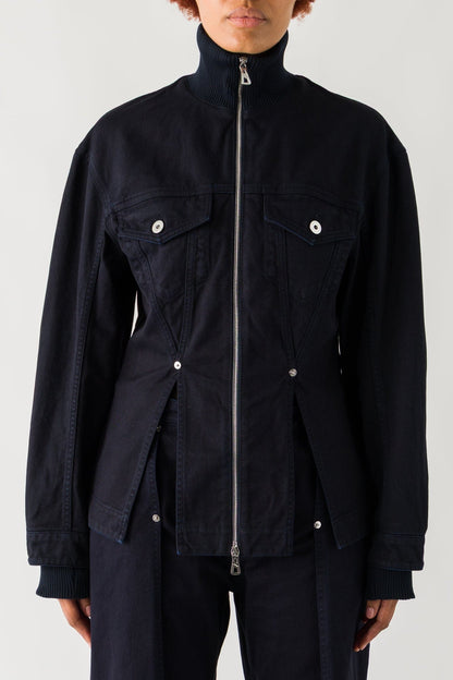 Jean Paul Gaultier Fitted Denim Jacket in Navy