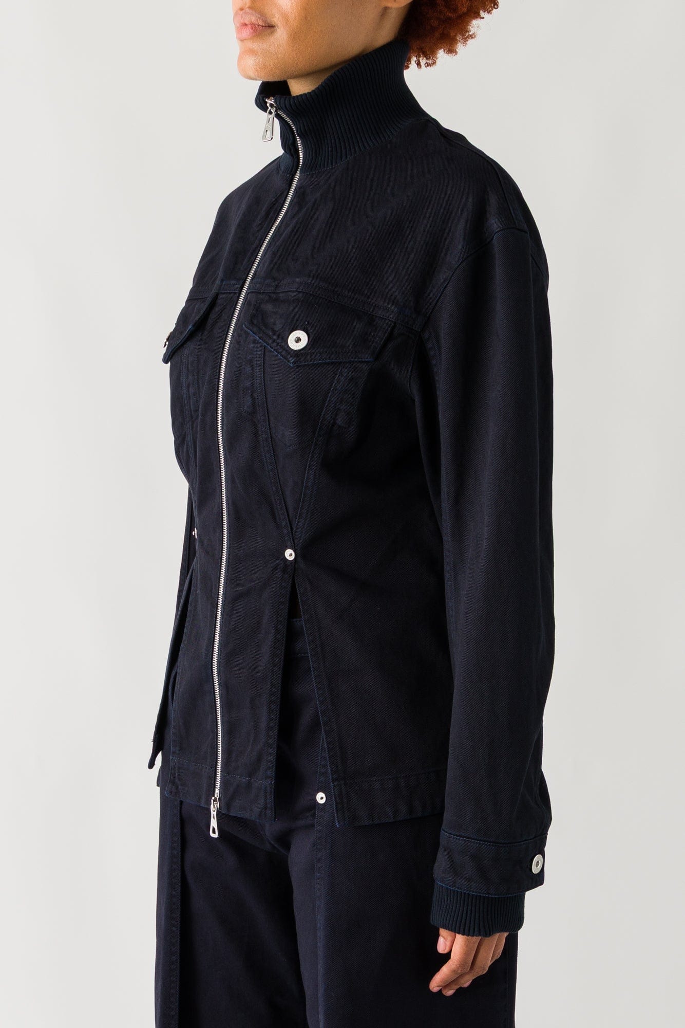 Jean Paul Gaultier Fitted Denim Jacket in Navy side