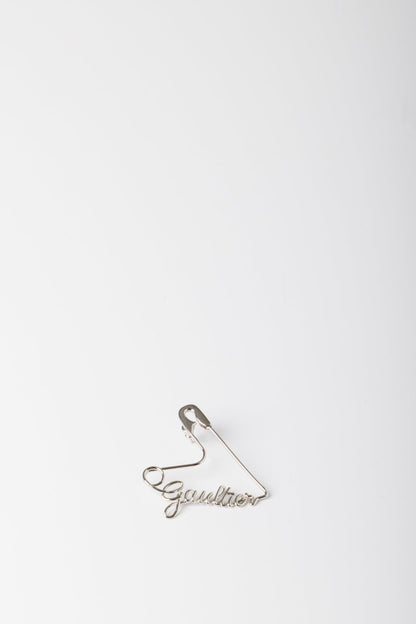 Jean Paul Gaultier Heart Safety Pin Hair Clip in Silver