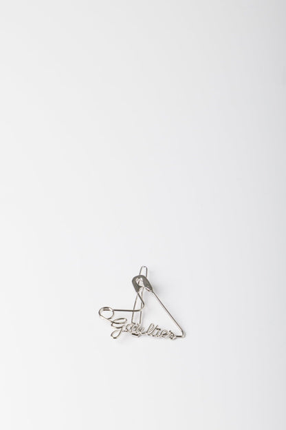 Jean Paul Gaultier Heart Safety Pin Hair Clip in Silver back