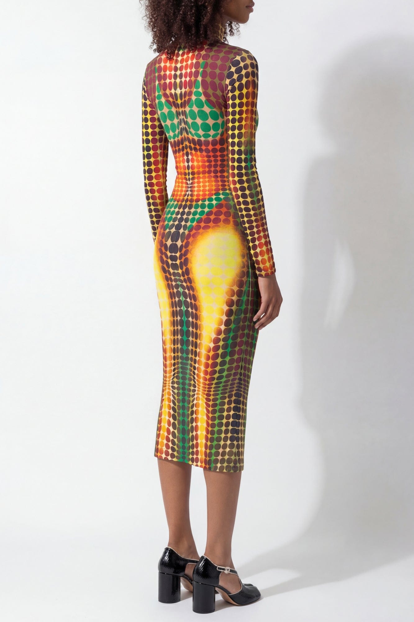 Jean Paul Gaultier High Neck Long Dress in Orange