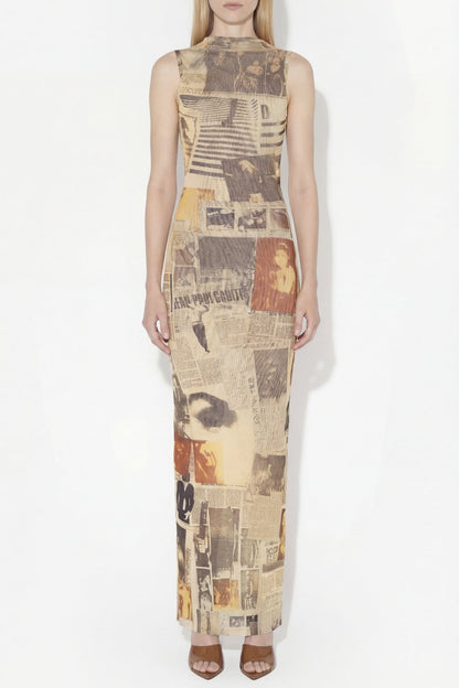 Jean Paul Gaultier High Neck Mesh Dress in Journal
