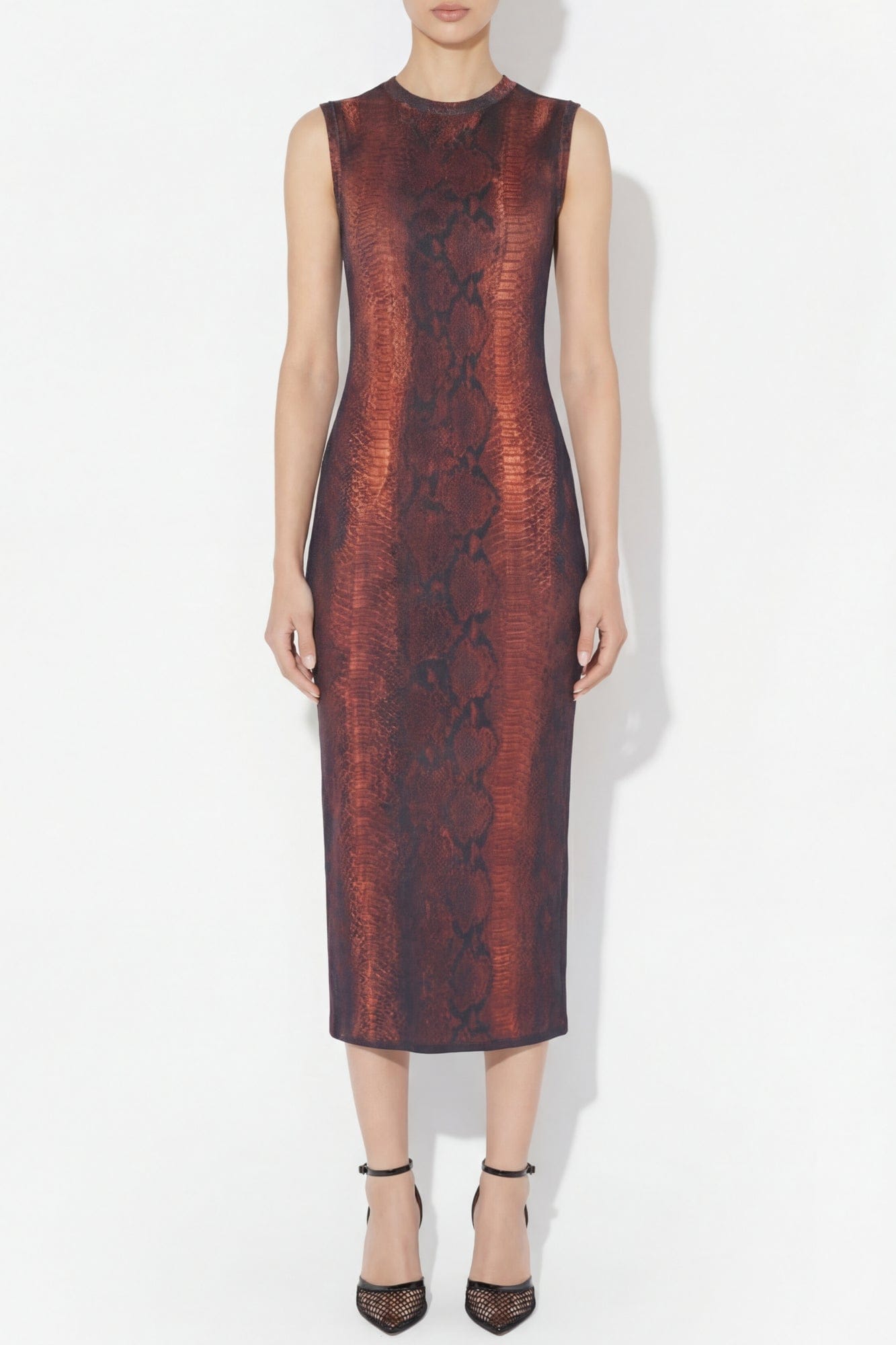 Jean Paul Gaultier High Neck Mesh Dress in Python