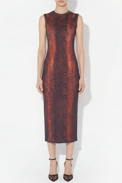 Jean Paul Gaultier High Neck Mesh Dress in Python