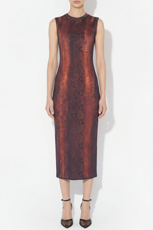 Jean Paul Gaultier High Neck Mesh Dress in Python