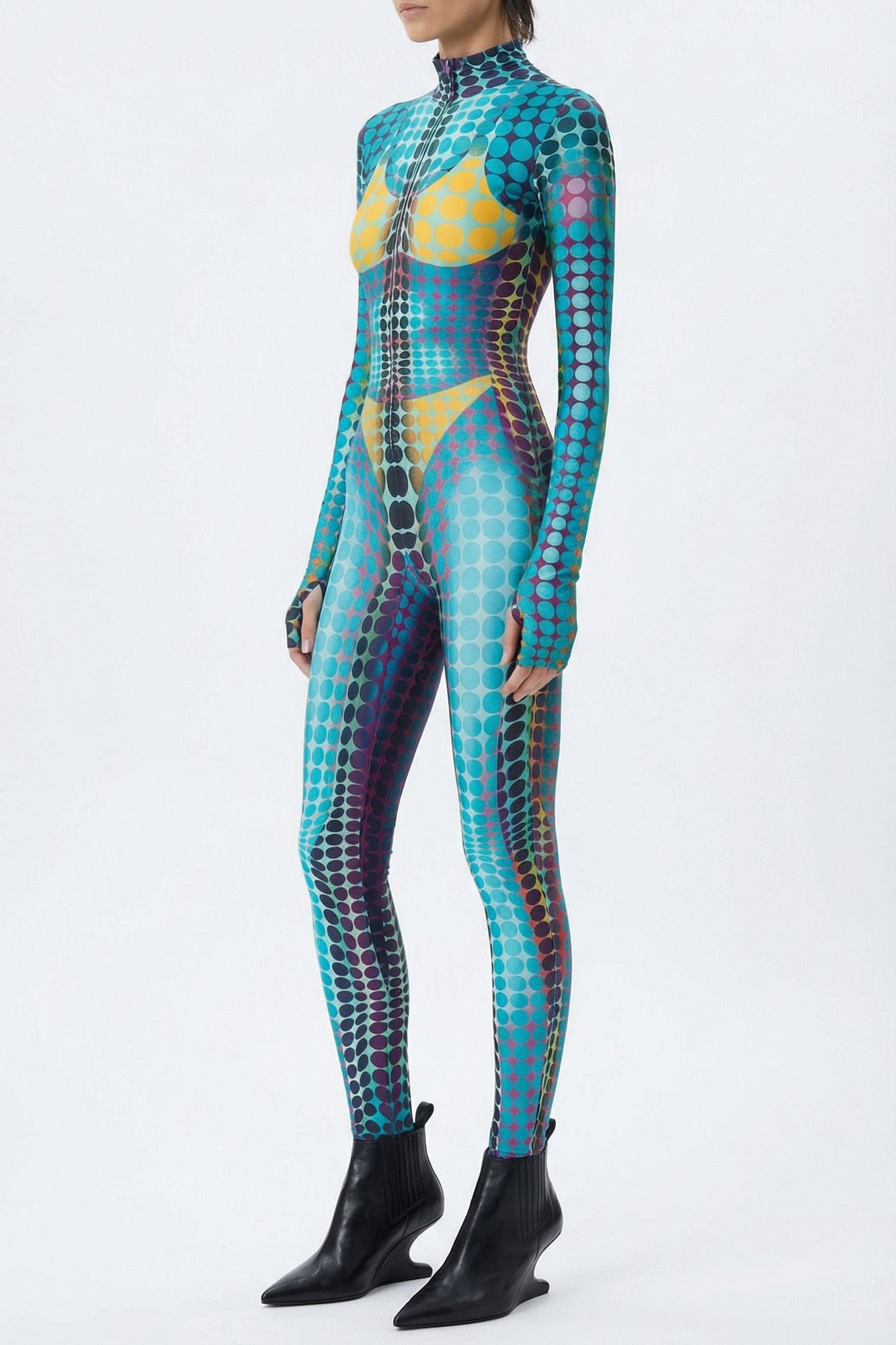 Jean Paul Gaultier Hooded Jumpsuit in Blue side