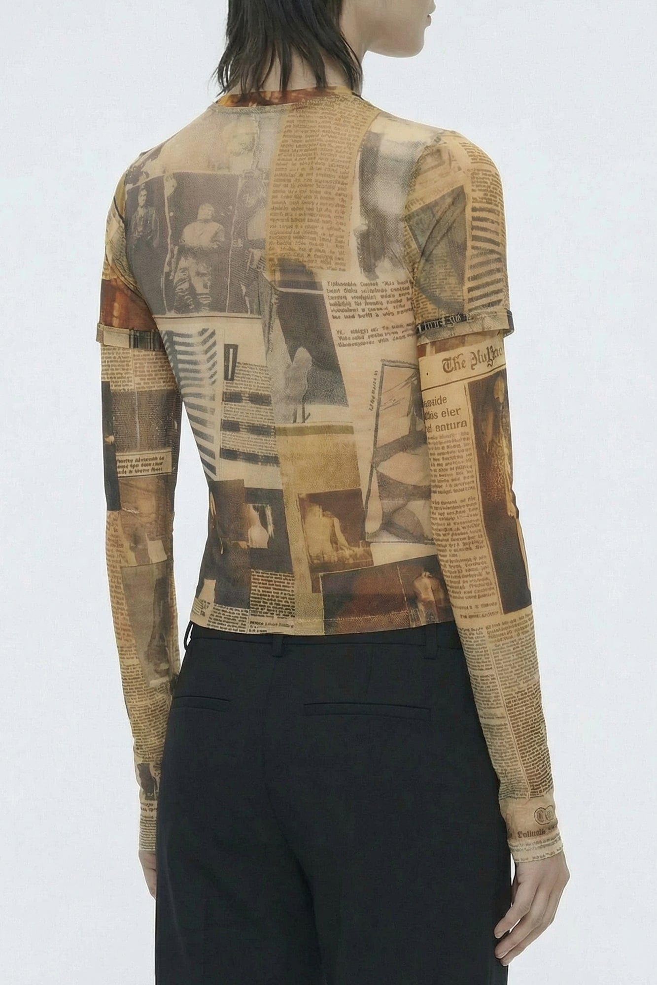 Jean Paul Gaultier Mesh Baby Tee in Journal