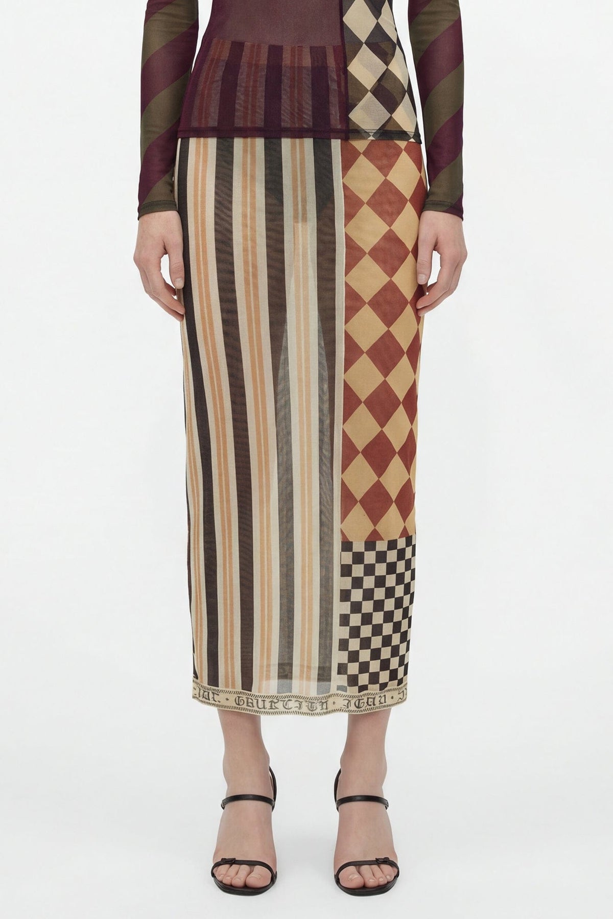 Jean Paul Gaultier Mesh Patchwork Skirt