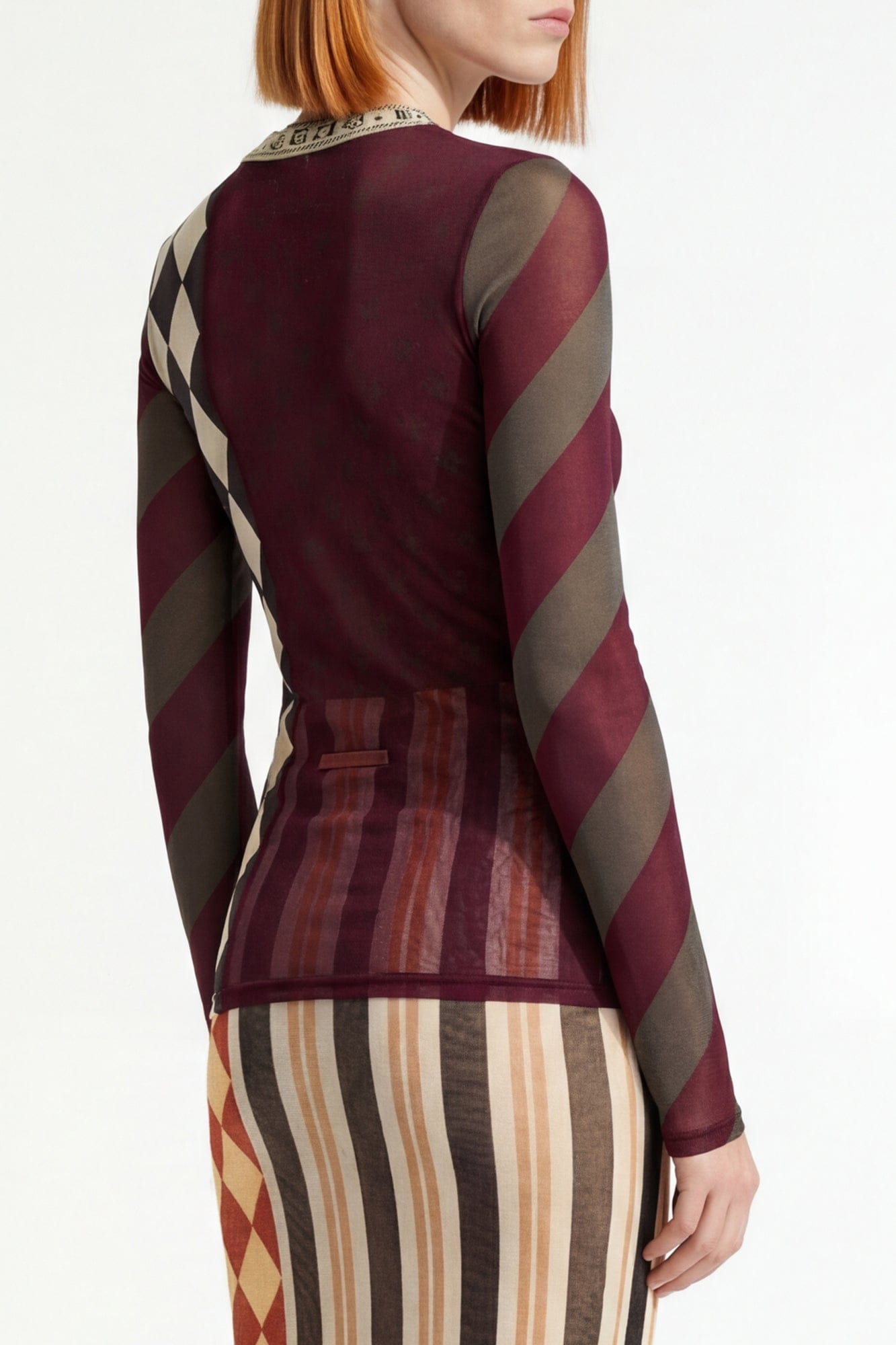 Jean Paul Gaultier Mesh Patchwork top back