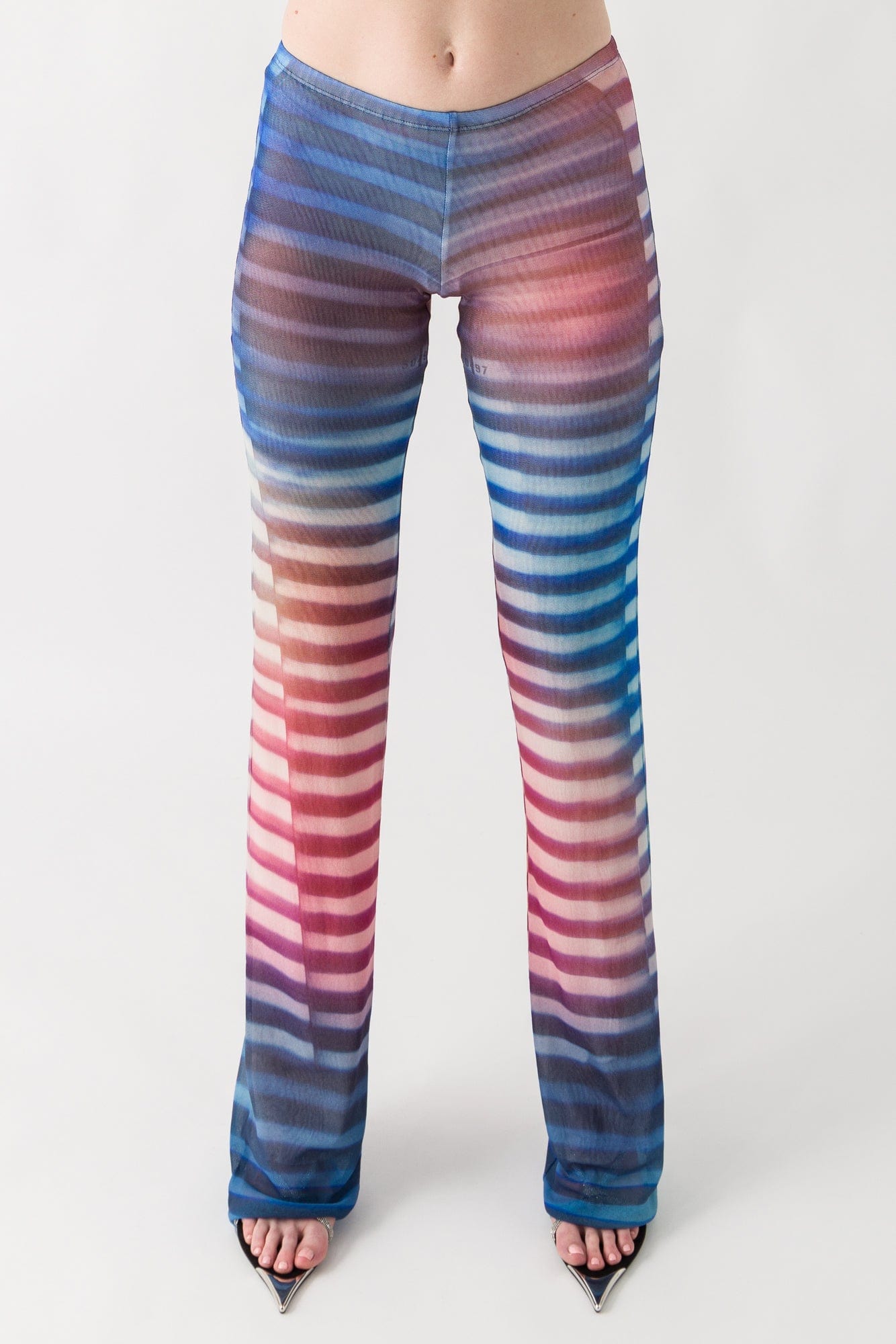 Jean Paul Gaultier Mesh Printed Trousers In Air