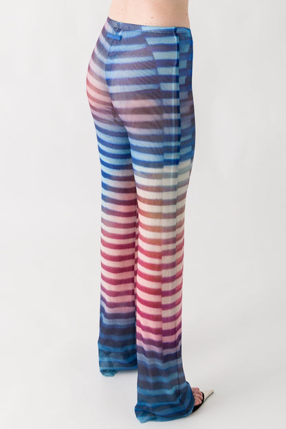 Jean Paul Gaultier Mesh Printed Trousers In Air back