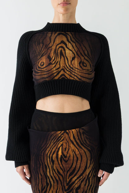 Jean Paul Gaultier Printed Mesh Sweater