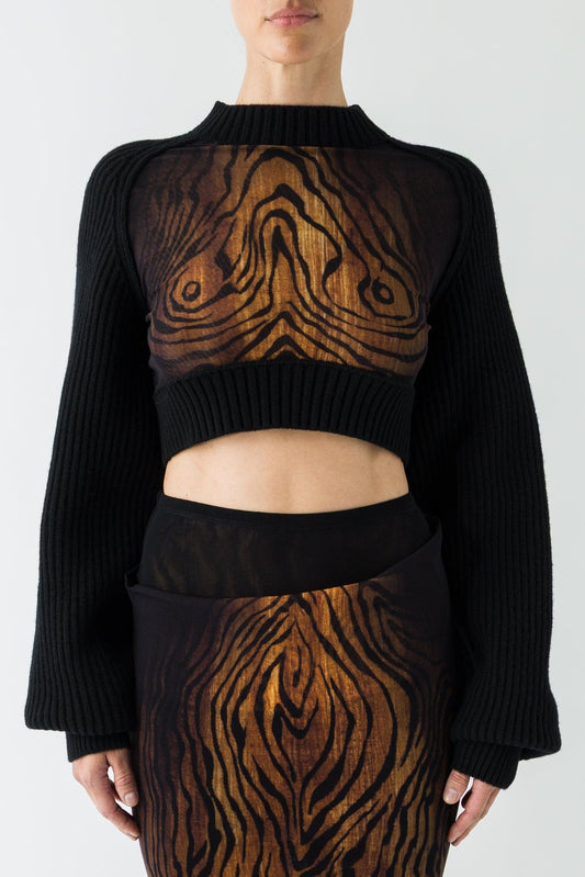 Jean Paul Gaultier Printed Mesh Sweater