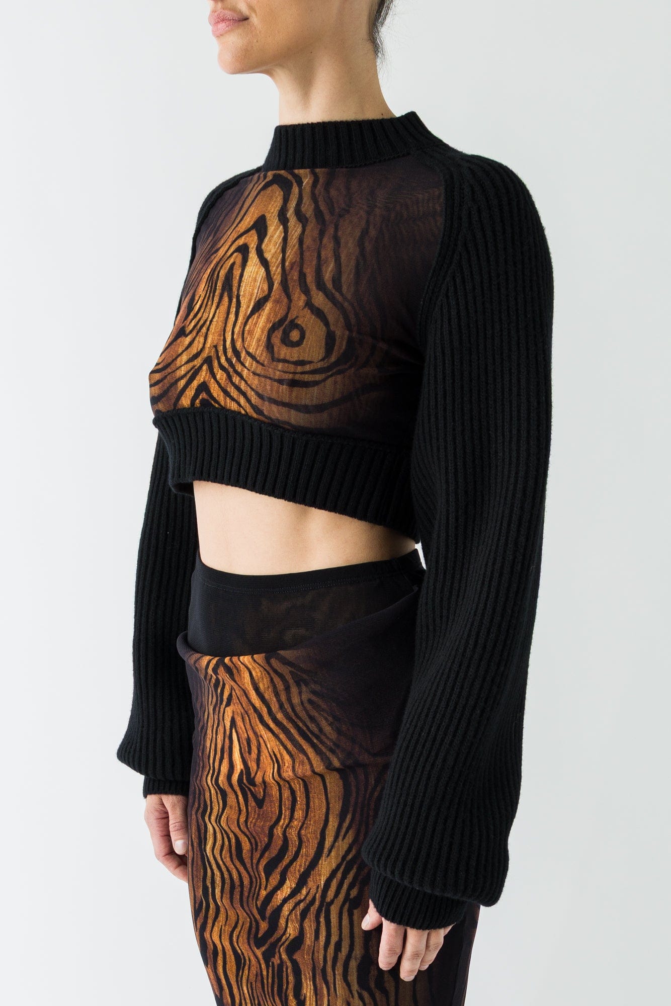 Jean Paul Gaultier Printed Mesh Sweater
