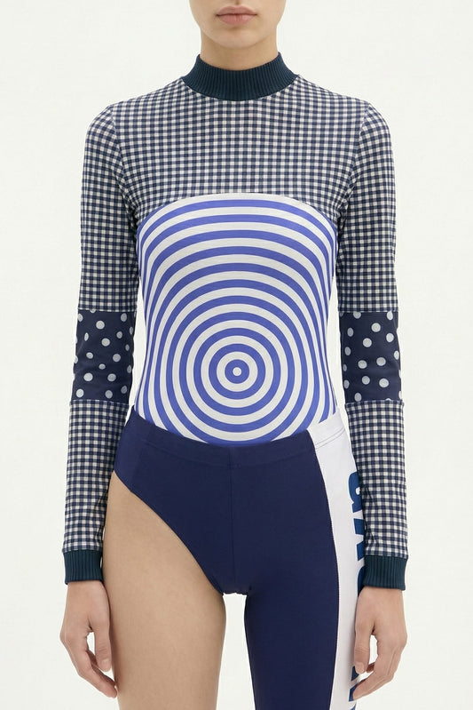Jean Paul Gaultier Target Printed Long Sleeve Ribbed Top SS26