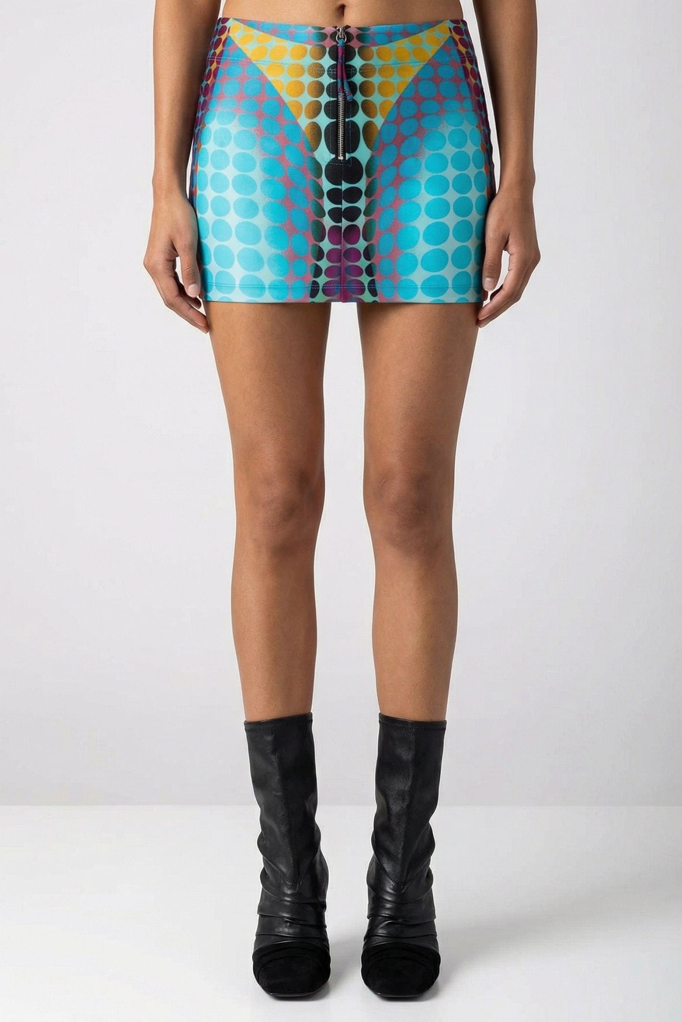 Jean Paul Gaultier Zip Detail Mini Skirt in Blue