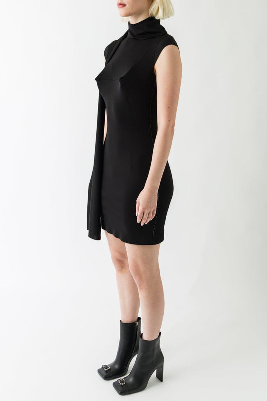 Jean Paul Gaultier Shirt Jersey Dress with Cups in Black side