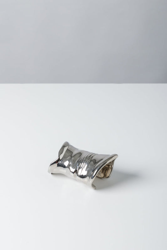 Jean Paul Gaultier Distorted Can Bracelet In Silver side