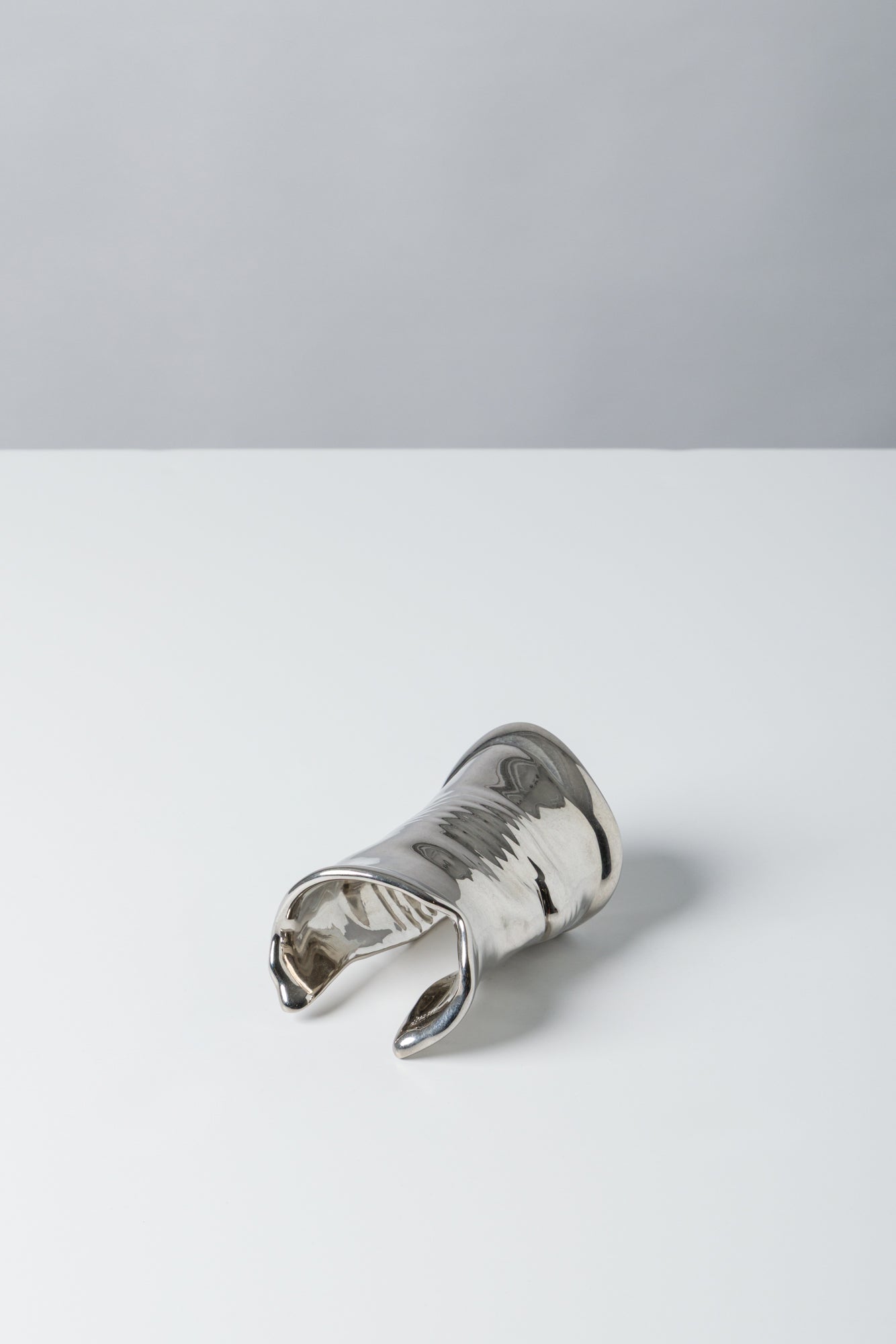 Jean Paul Gaultier Distorted Can Bracelet In Silver front
